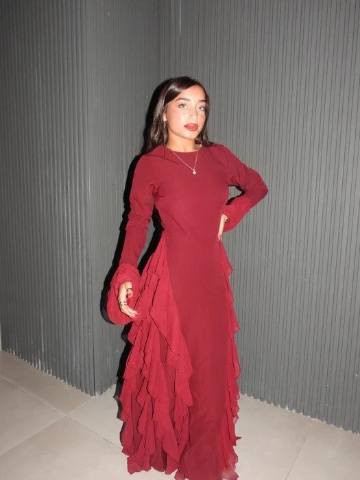 שמלת אנה- בורדו